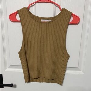 Calvin Klein Women's Camel Ribbed Tank Top